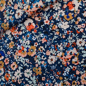 Picture of Flower Joy - M - Ecovero Viscose Rayon Satin - Oceana Blauw
